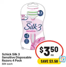 IGA Schick Silk 3 Sensitive Disposable Razors offer