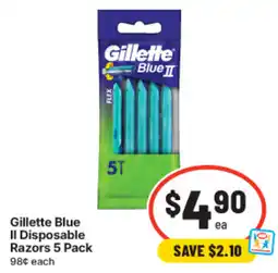 IGA Gillette Blue II Disposable Razors offer
