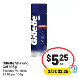 IGA Gillette Shaving Gel offer