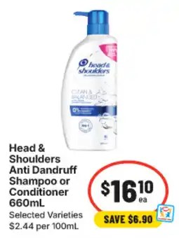 IGA Head & Shoulders Anti Dandruff Shampoo or Conditioner offer
