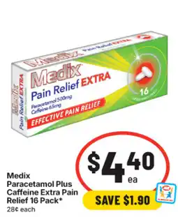 IGA Medix Paracetamol Plus Caffeine Extra Pain Relief offer