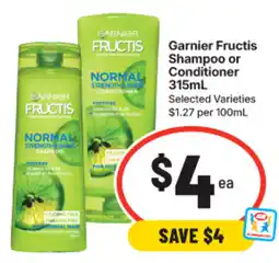 IGA Garnier Fructis Shampoo or Conditioner offer