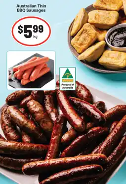 IGA Australian Thin BBQ Sausages offer