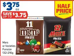 Foodland Mars or Varieties Funsize offer