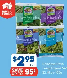 Foodland Rainbow Fresh Leafy Greens offer