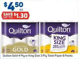 Foodland Quilton Gold 4 Ply or King Size 3 Ply Toilet Paper offer