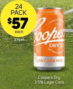 Foodland Coopers Dry 3.5% Lager Cans offer