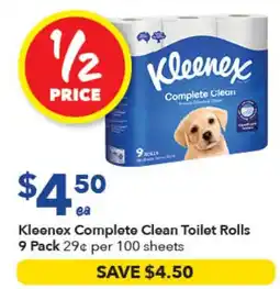 Ritchies Kleenex Complete Clean Toilet Rolls offer