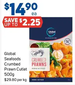 Foodland Global Seafoods Crumbed Prawn Cutlet offer