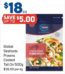 Foodland Global Seafoods Prawns Cooked Tail On offer