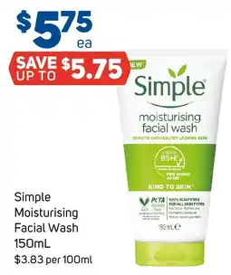 Foodland Simple Moisturising Facial Wash offer