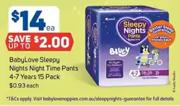 Foodland BabyLove Sleepy Nights Night Time Pants offer
