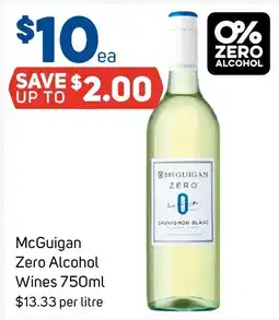 Foodland McGuigan Zero Alcohol Wines offer