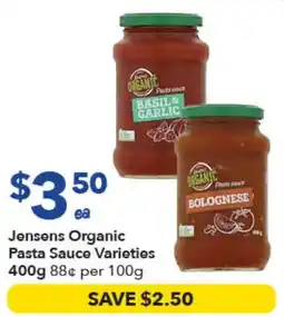 Ritchies Jensens Organic Pasta Sauce Varieties offer