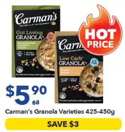 Ritchies Carman's Granola Varieties offer