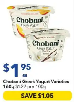 Ritchies Chobani Greek Yogurt Varieties offer