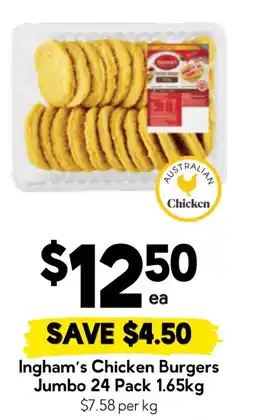 Drakes Ingham's Chicken Burgers offer