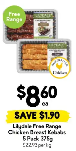 Drakes Lilydale Free Range Chicken Breast Kebabs offer
