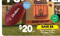 Drakes Slope & Sons BBQ Sausages offer