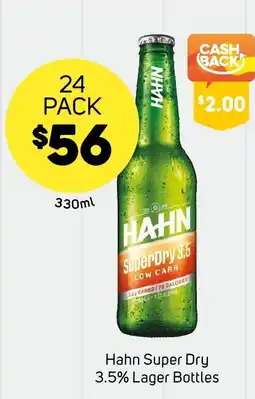 Foodland Hahn Super Dry 3.5% Lager Bottles offer