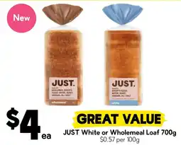 Drakes JUST White or Wholemeal Loaf offer