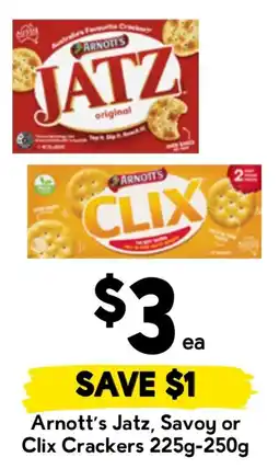 Drakes Arnott's Jatz, Savoy or Clix Crackers offer