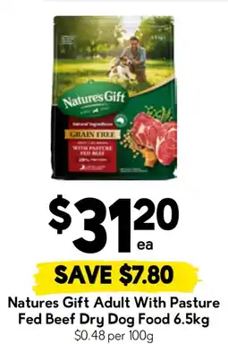 Drakes Natures Gift Adult With Pasture Fed Beef Dry Dog Food offer