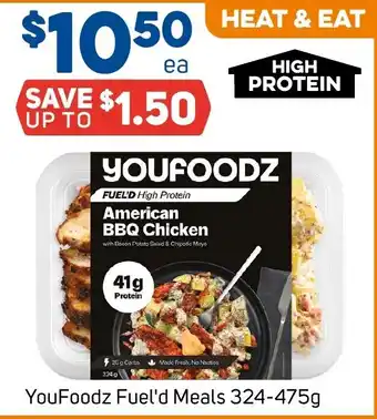 YouFoodz Fuel'd High Protein American BBQ Chicken