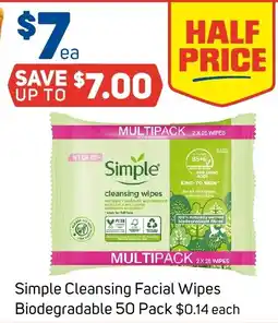 Foodland Simple Cleansing Facial Wipes offer