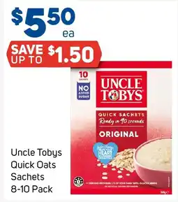 Foodland Uncle Tobys Quick Oats Sachets offer