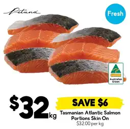 Drakes Petuna Tasmanian Atlantic Salmon Portions Skin On offer