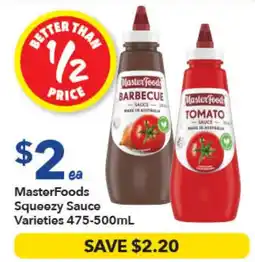 Ritchies MasterFoods Squeezey Sauce Varieties offer