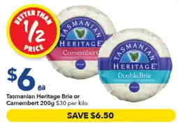 Ritchies Tasmanian Heritage Brie or Camembert offer