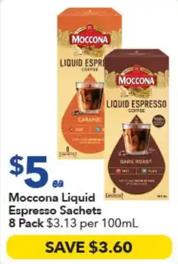 Ritchies Moccona Liquid Espresso Sachets offer