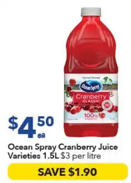 Ritchies Ocean Spray Cranberry Juice Varieties offer