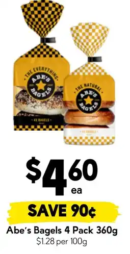 Drakes Abe's Bagels 4 Pack offer