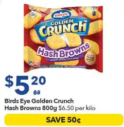 Ritchies Birds Eye Golden Crunch Hash Browns offer