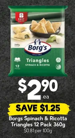 Drakes Borgs Spinach & Ricotta Triangles offer