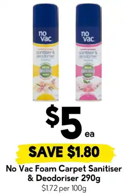 Drakes No Vac Foam Carpet Sanitiser & Deodoriser offer