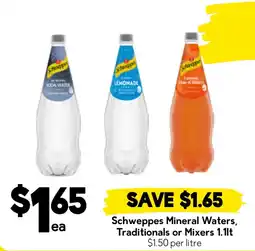 Drakes Schweppes Mineral Waters, Traditional or Mixers offer