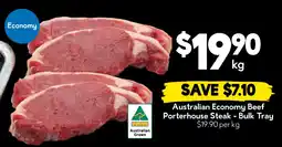 Drakes Australian Economy Beef Porterhouse Steak - Bulk Tray offer