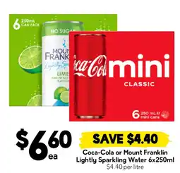 Drakes Coca-Cola or Mount Franklin Lightly Sparkling Water offer