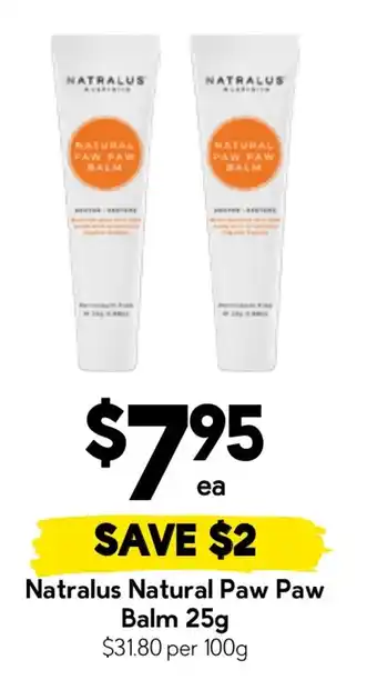 Drakes Natralus Natural Paw Paw Balm offer