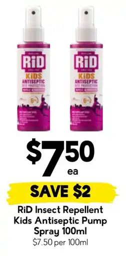 Drakes RiD Insect Repellent Kids Antiseptic Pump Spray offer