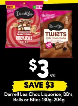 Drakes Darrell Lea Choc Liquorice, BB's, Balls or Bites offer