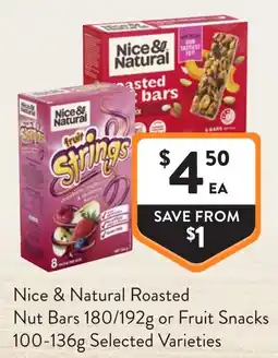 Foodworks Nice & Natural Roasted Nut Bars or Fruit Snacks offer