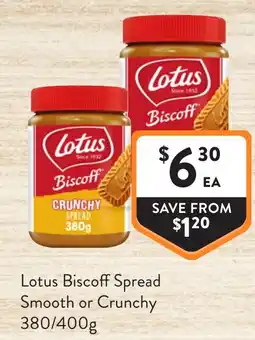 Foodworks Lotus Biscoff Spread Smooth or Crunchy offer