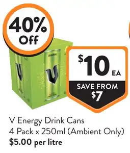Foodworks V Energy Drink Cans offer