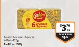 Foodworks Golden Crumpets Squares offer
