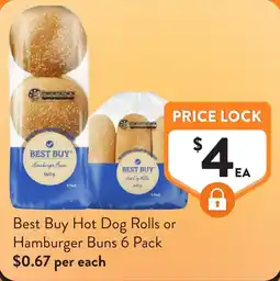 Foodworks Best Buy Hot Dog Rolls or Hamburger Buns offer